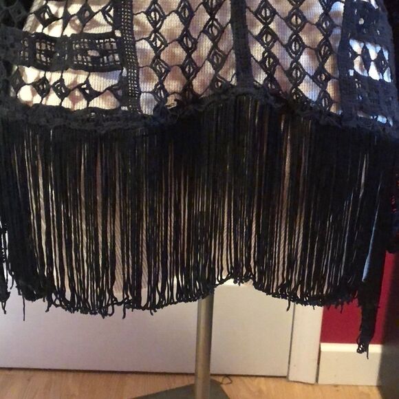 NWT Mac and me crochet & fringe cardigan sz S - Picture 3 of 6